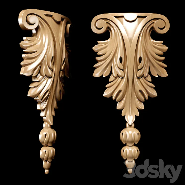 Classic style carving 3D Model Free