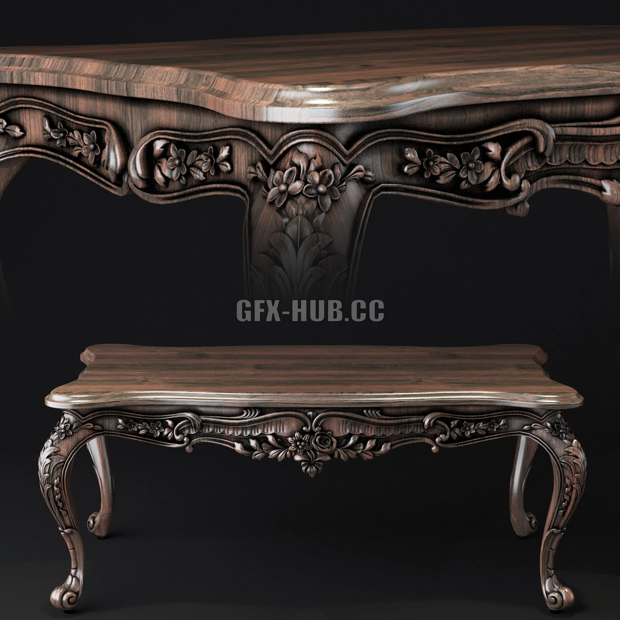 Classic style coffee table 3D Model