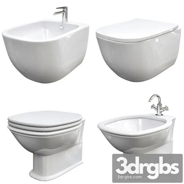 Classic Style Wall Hung Ceramic Materials Toilets 3D Model Free