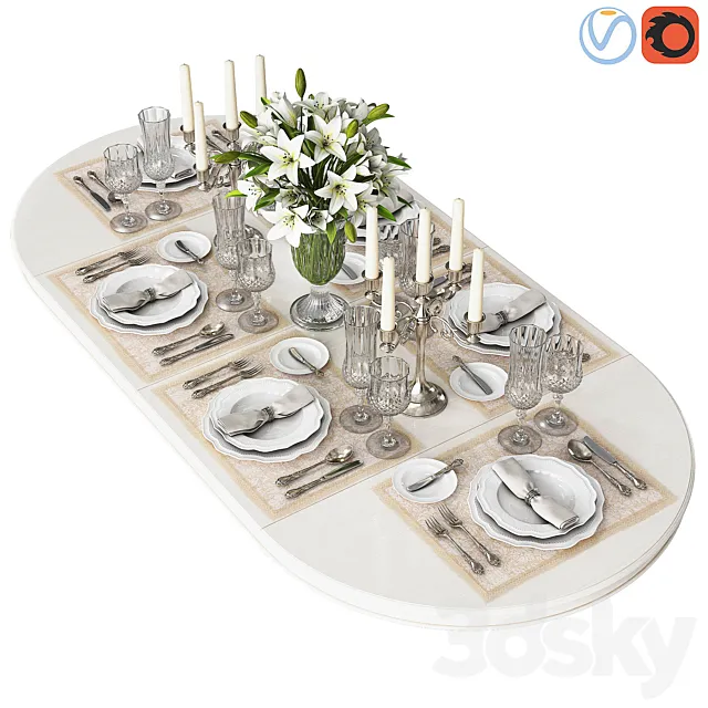 Classic Tableware 3D Model
