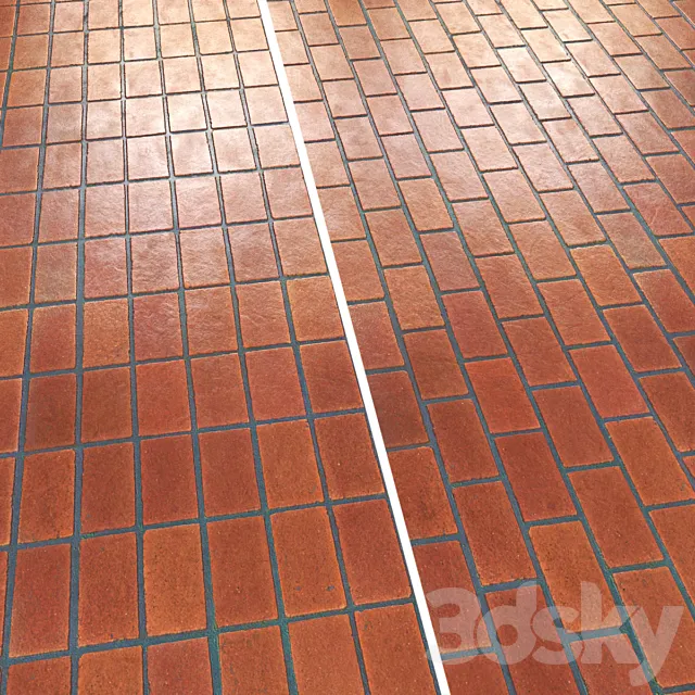 Classic Terracotta Floor Tiles 3D Model