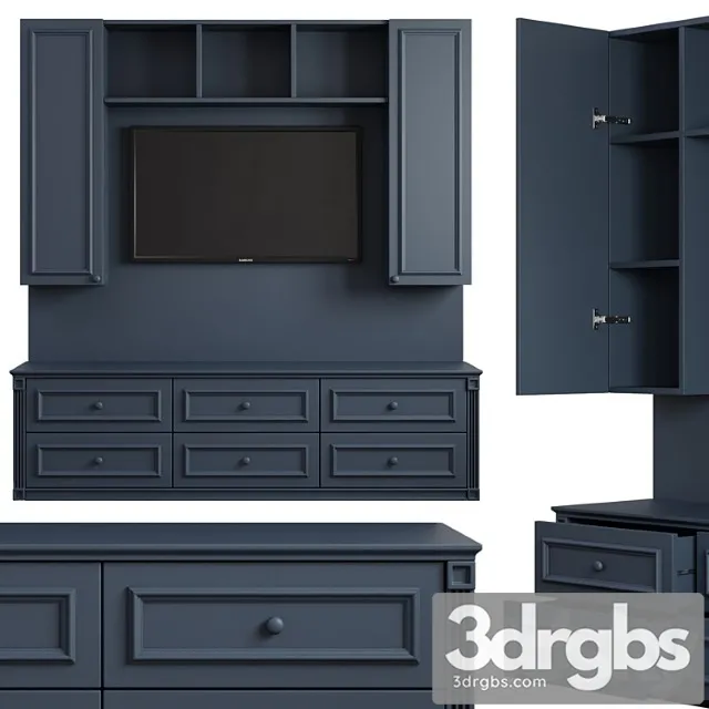Classic Tv Wall 001 3D Model Free