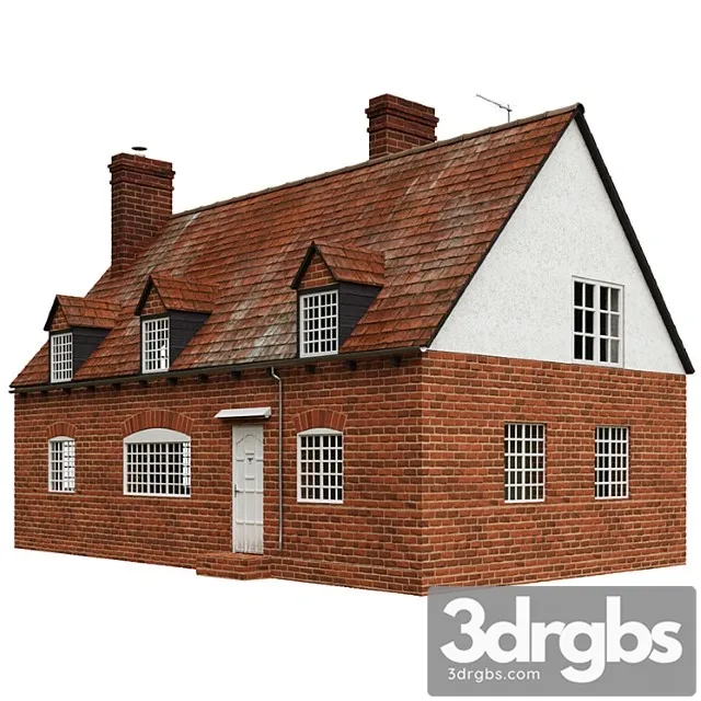 Classic Two Story House In English Style 3D Model Free