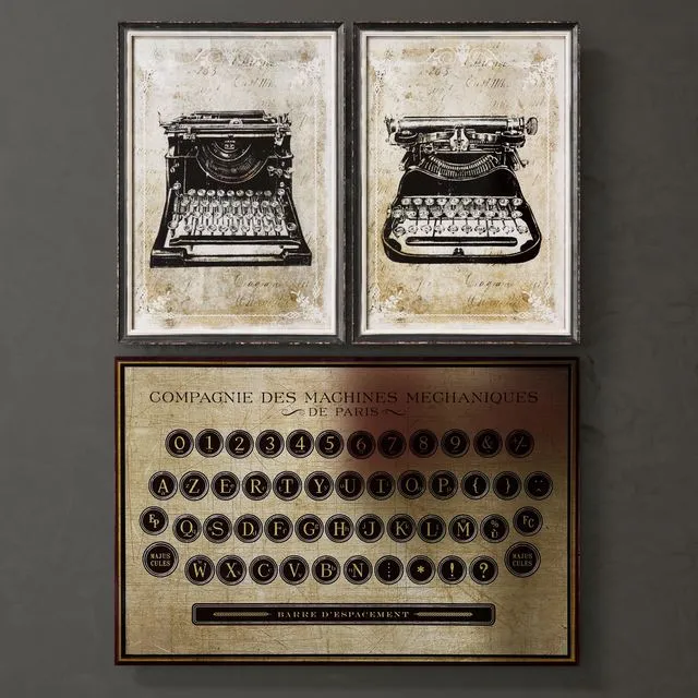 Classic Typewriters 3D Model