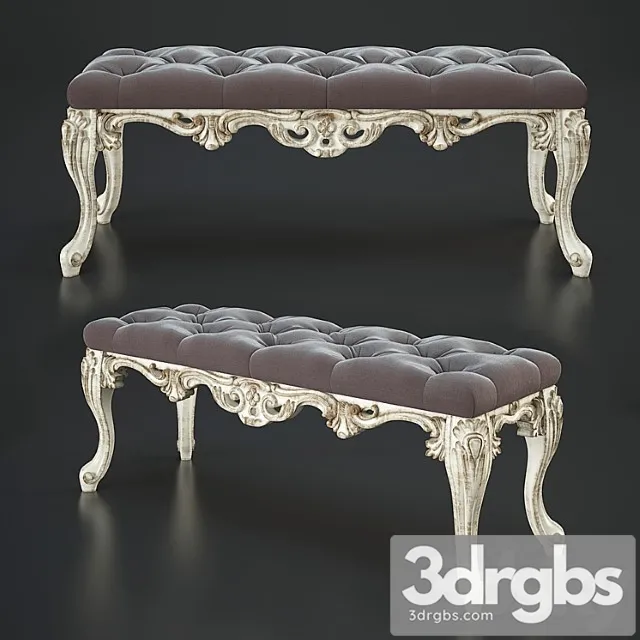 Classic upholstered bench 2 3D Model Free