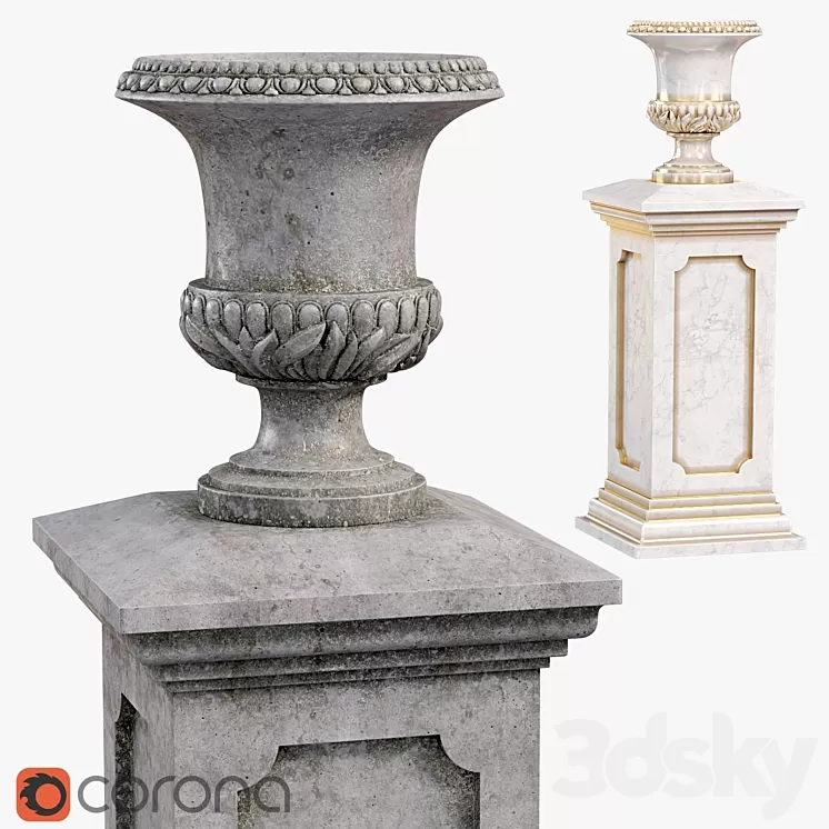 Classic vase 01. Vase Medicis 3D Model