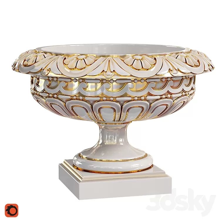 Classic vase 04. Longwood Rosette Urn 3D Model