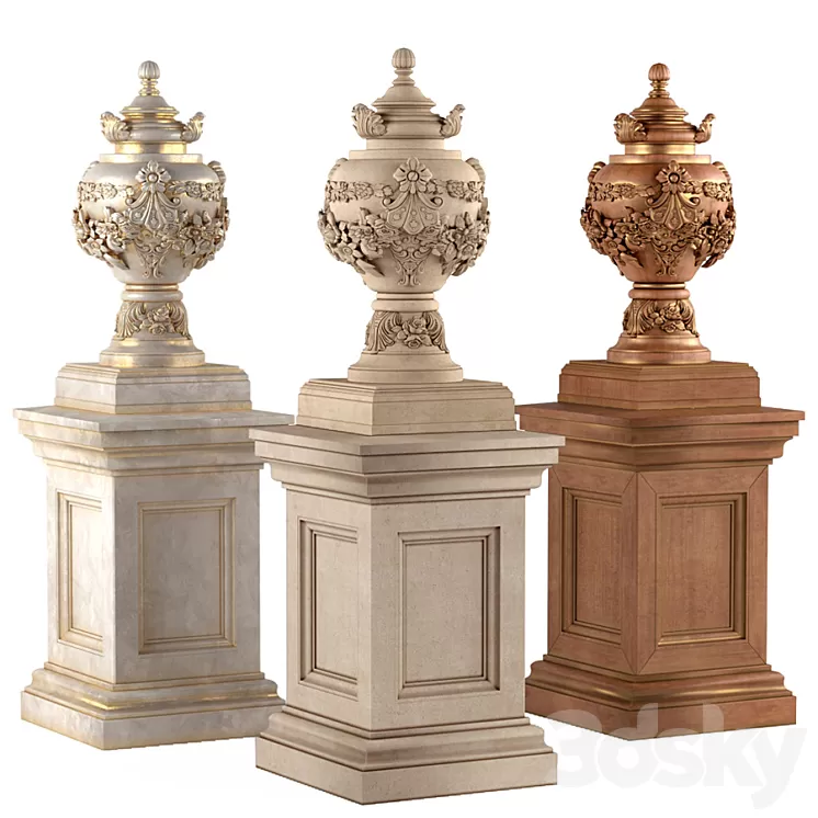 Classic vase for decoration of the facade and interior 3D Model