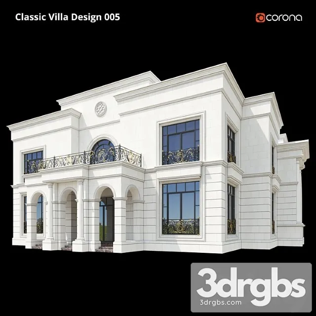 Classic Villa Design 005 3D Model Free
