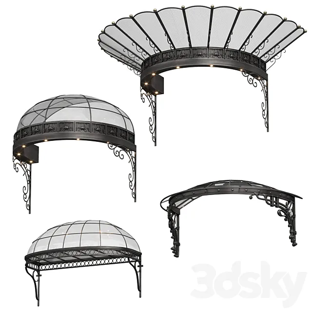 Classic visor. 4 models 3D Model