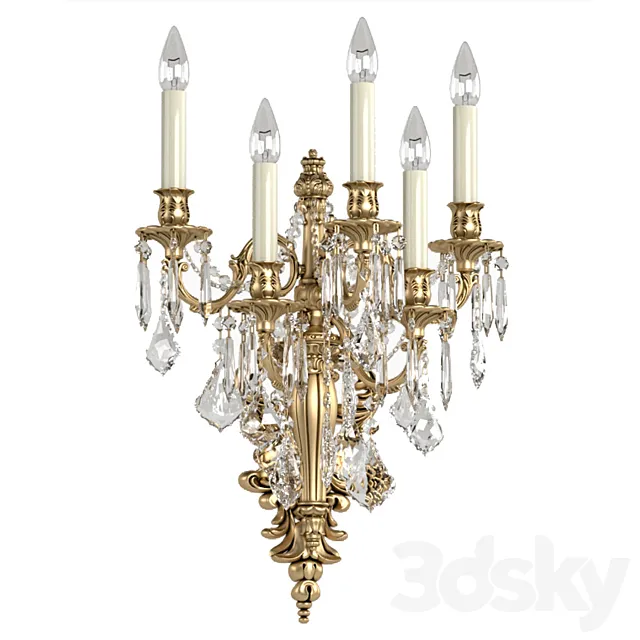 Classic wall lamp Zanaboni.Crystal Wall Sconce 3D Model