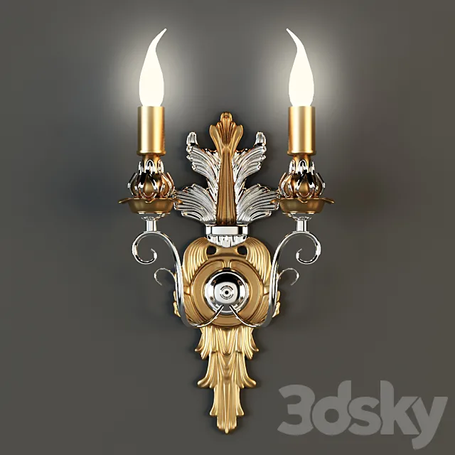 Classic wall Light Gold 3D Model