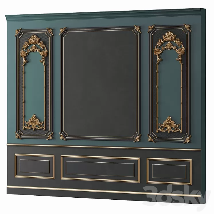 classic wall molding 02 3D Model Free