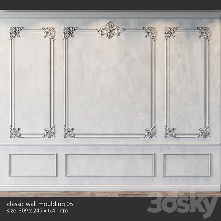 classic wall molding 05 3D Model Free