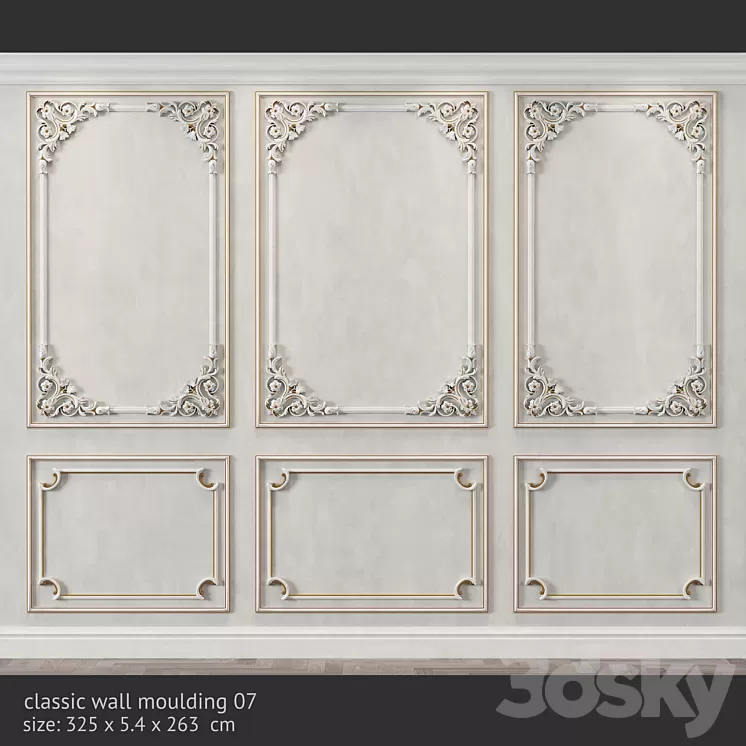classic wall molding 07 3D Model Free