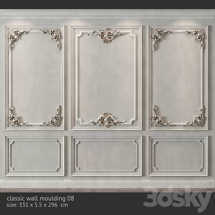 classic wall molding 08 3D Model Free