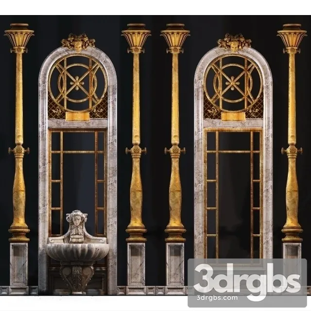 Classic Wall Moldings 3D Model Free