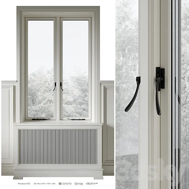 Classic window with radiator screen 003 Free Download