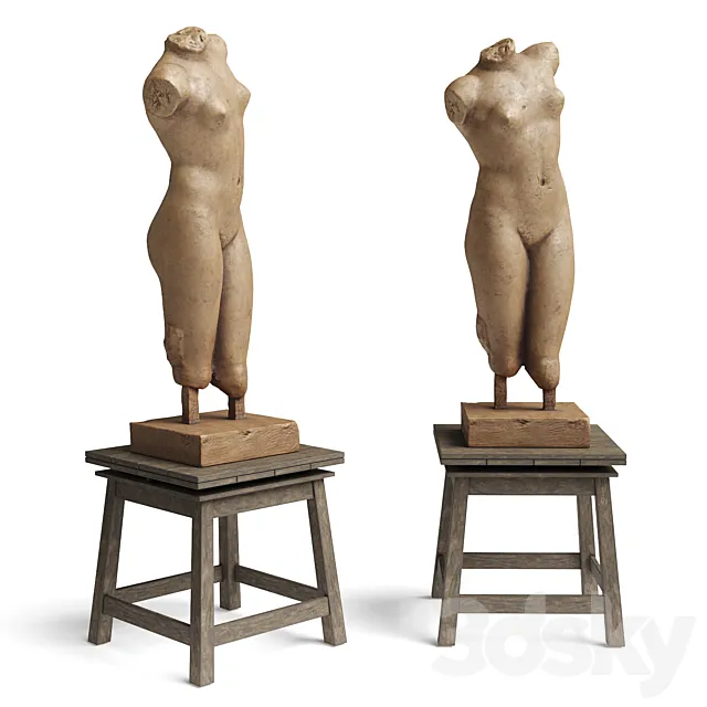 Classic woman bust with table 3DModel