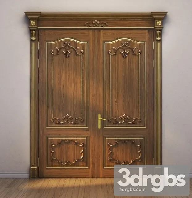 Classic Wooden Door 3 3D Model Free
