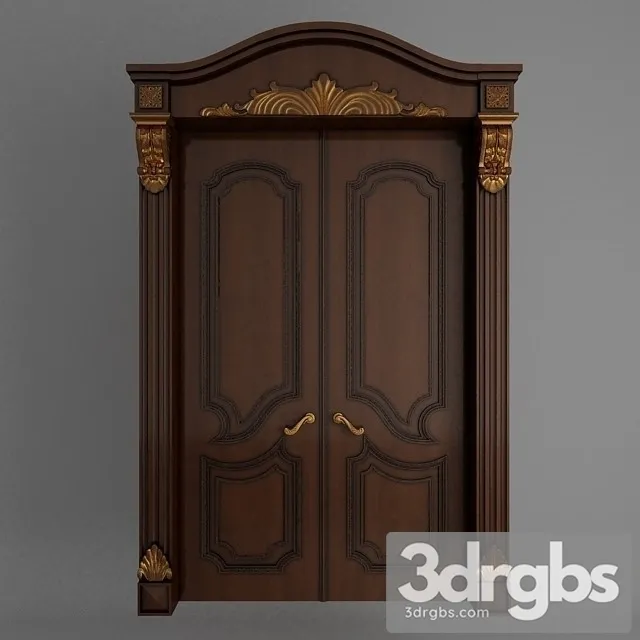 Classic Wooden Door 3D Model Free