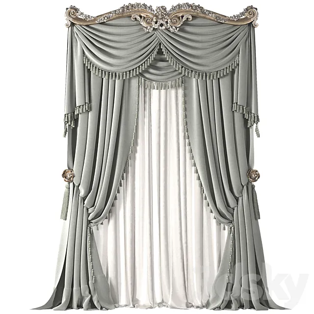 classical curtain 3D Model