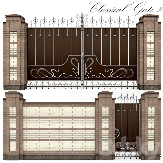 Classical forged gate 2 3DModel
