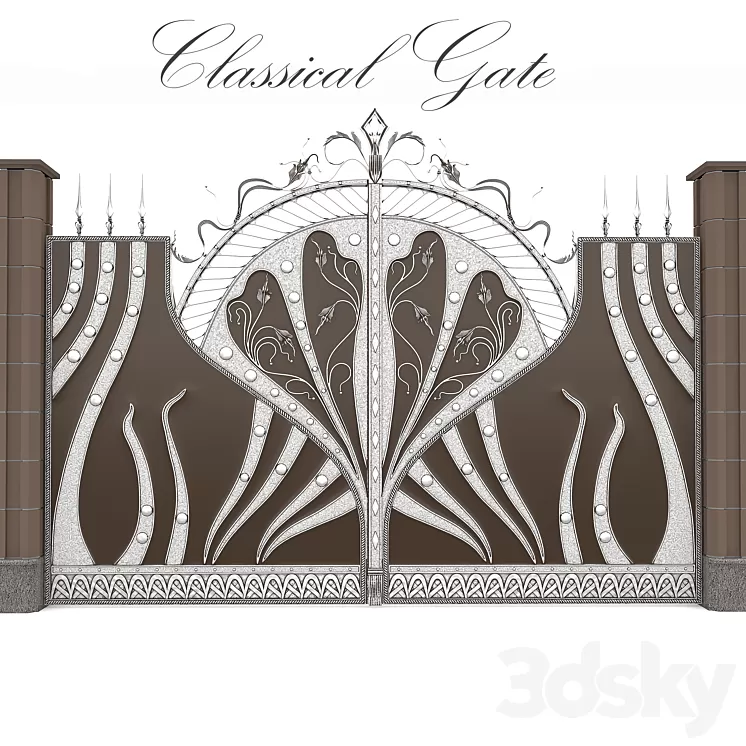 Classical forged gate 3D Model