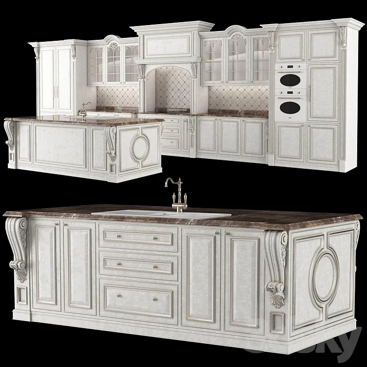 classical kitchen 2 3D Model Free
