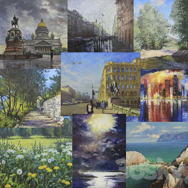 Classical landscape works Paintmart 3DModel