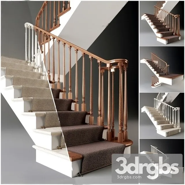 Classical Staircase Carpet 3D Model Download