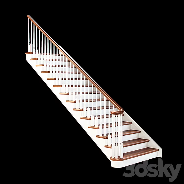 classical staircase odnomarshevaya 3D Model