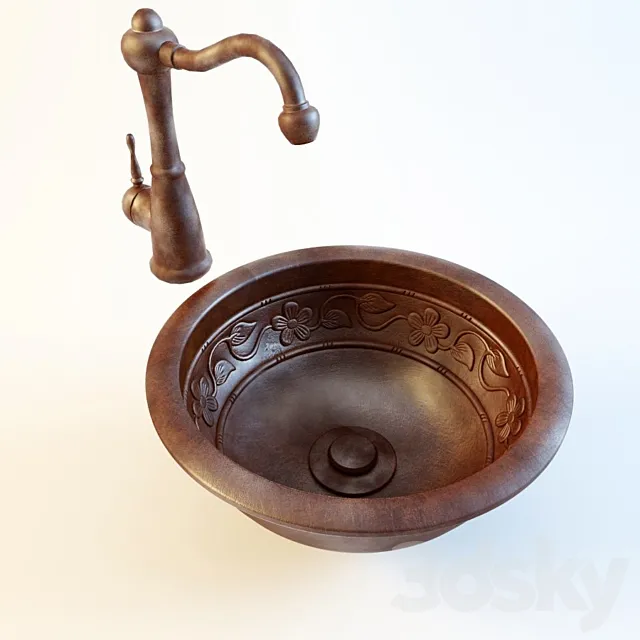 Classical washbasins 3D Model