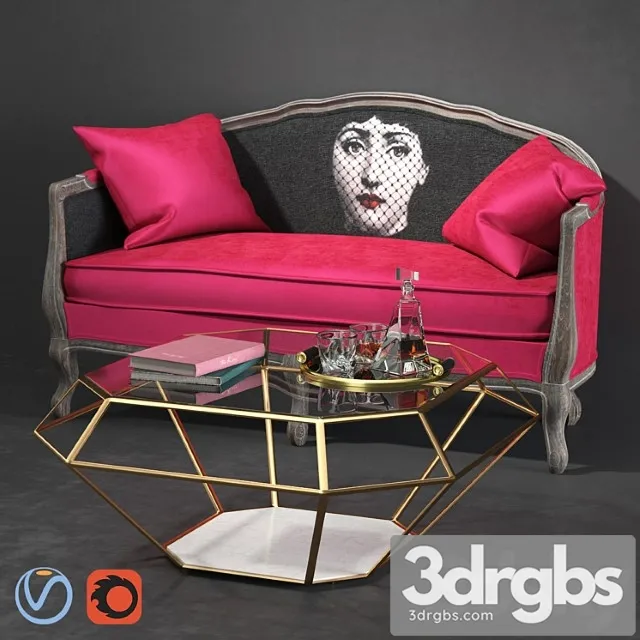 Classically lina sofa and eichholtz table with accessories