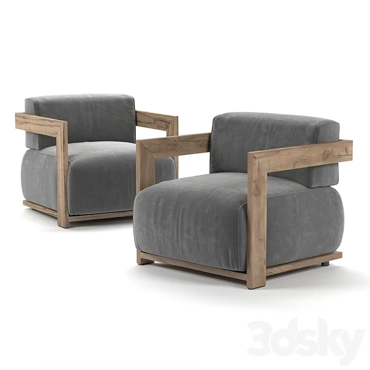 Claud Open Air sofa by Meridiani 3D Model Free