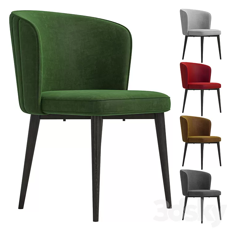CLAUDE FABRIC DINING CHAIR 3D Model Free