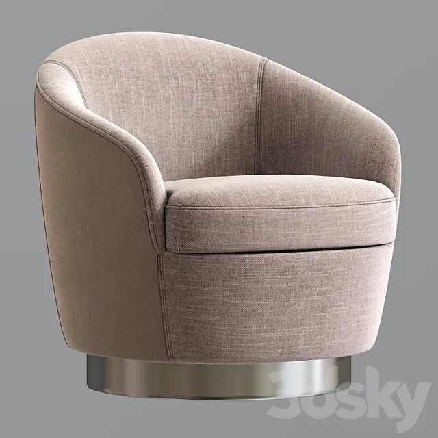 Claudia petite swivel armchair 3D Model