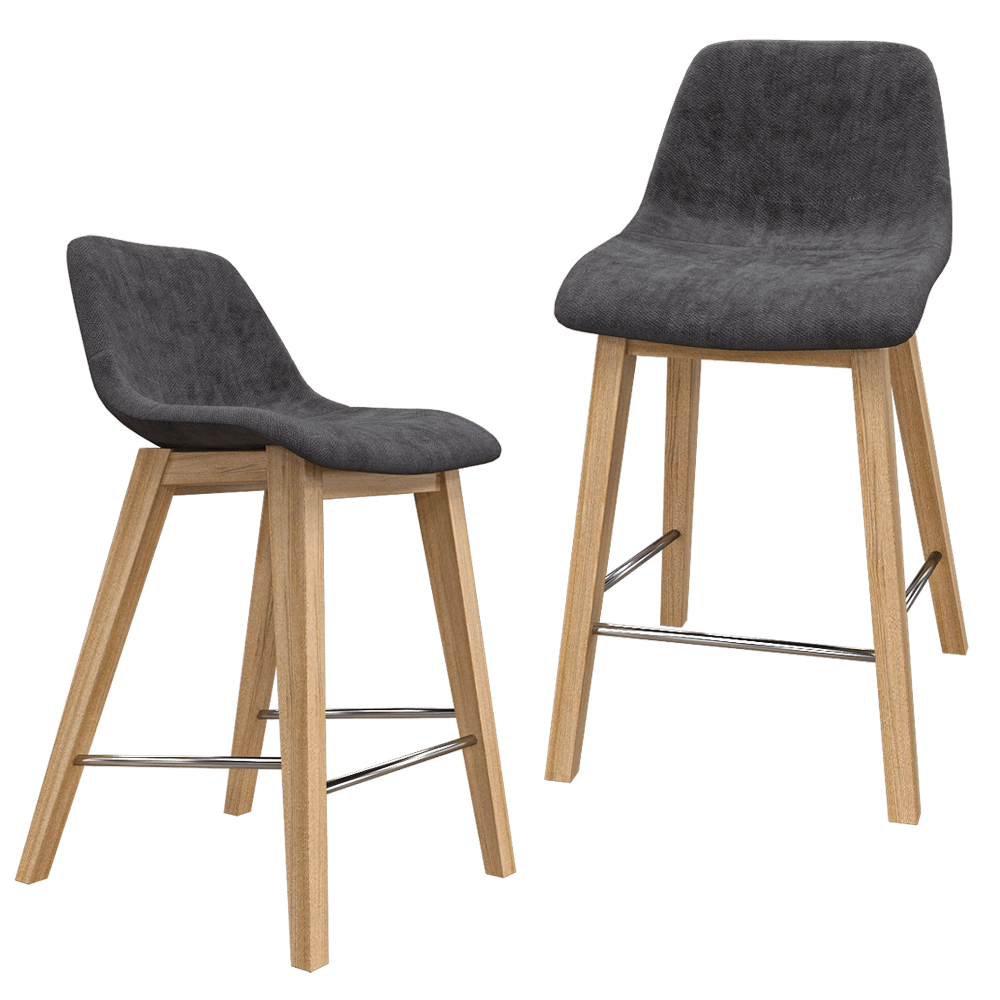 Claudie design - Chair Erin counter wooden 3D Model
