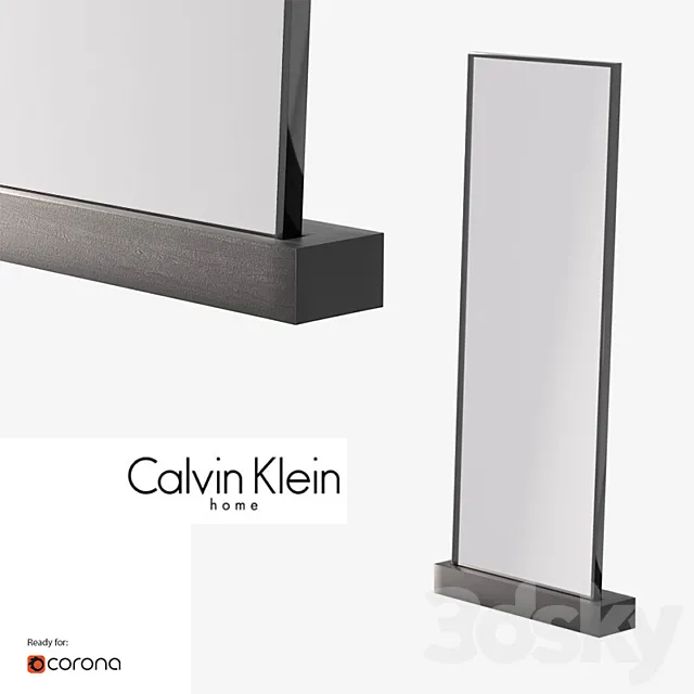 Clavin Klein walnut floor mirror 3D Model