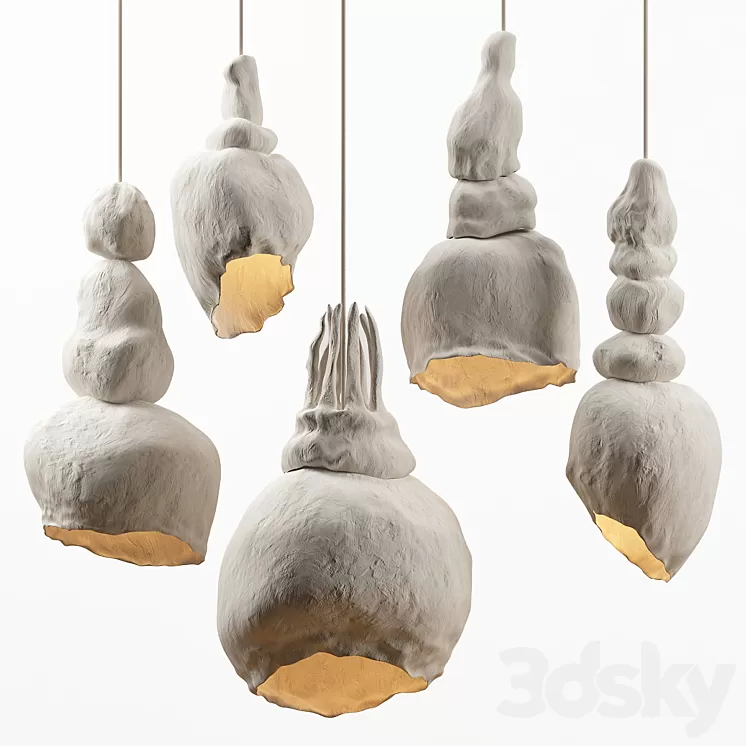Clay lamps. 5 models 3D Model Free