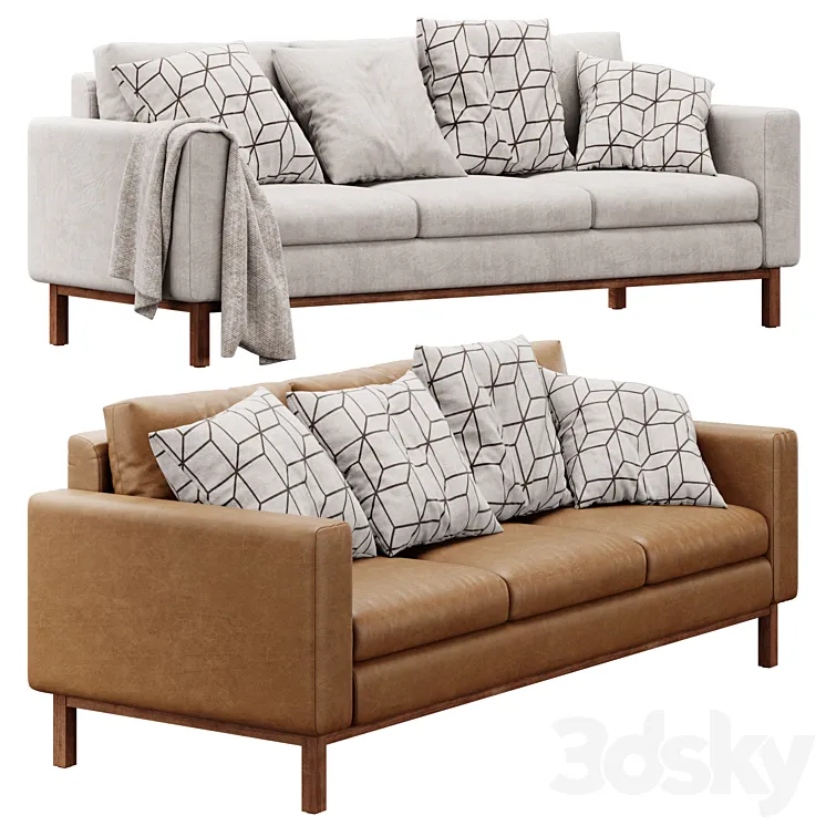 Clayton 2100mm square arm sofa by Joss & Main 3D Model Free