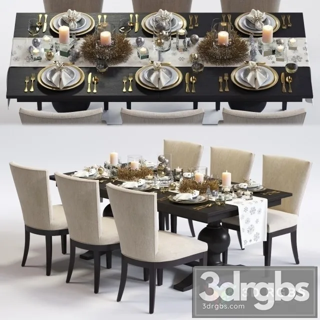 Clayton Winnetka Dining Set 3D Model Free