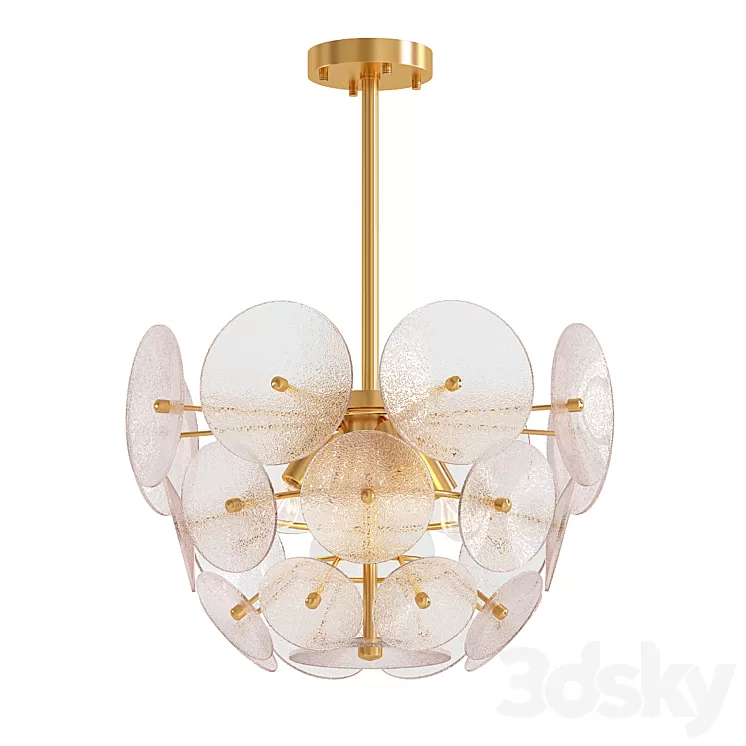 Clear Glass Disc Chandelier 3D Model