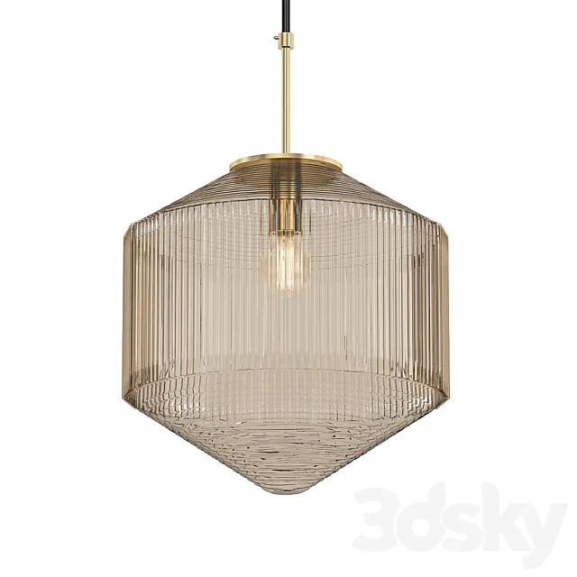 Clear glass pendant gold 3D Model