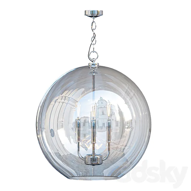 CLEAR GLASS SPHERE CHANDELIER 3D Model