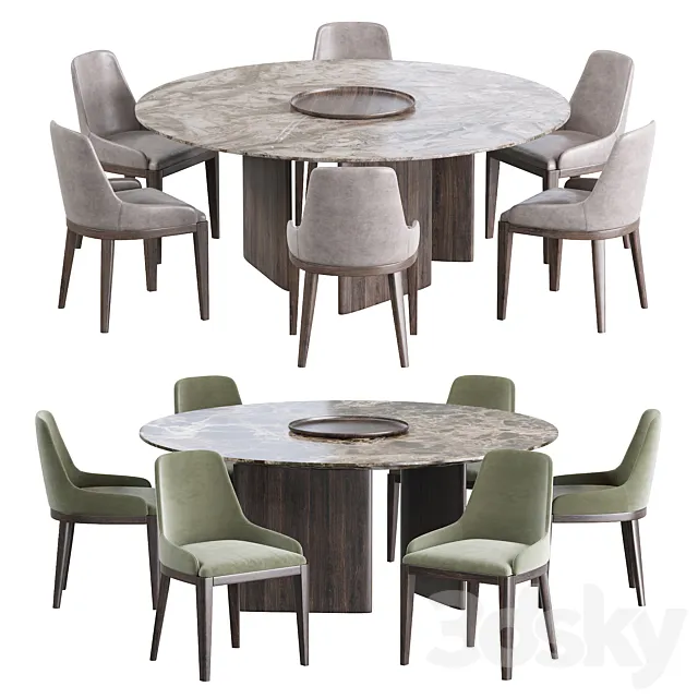 Cleo Chair and Dining table 3D Model