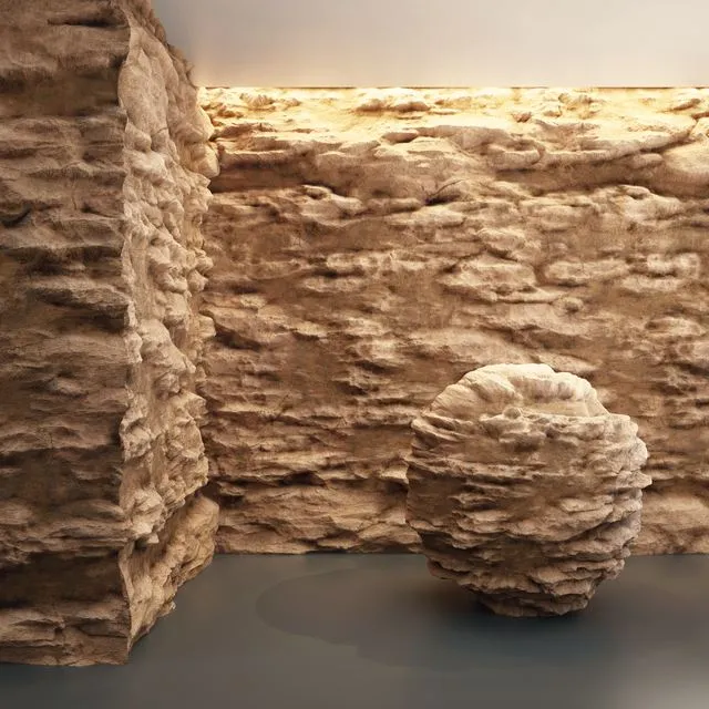 Cliff Damaged Rocks 10 3D Model