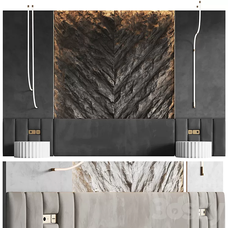 Cliff headboard 3D Model Free