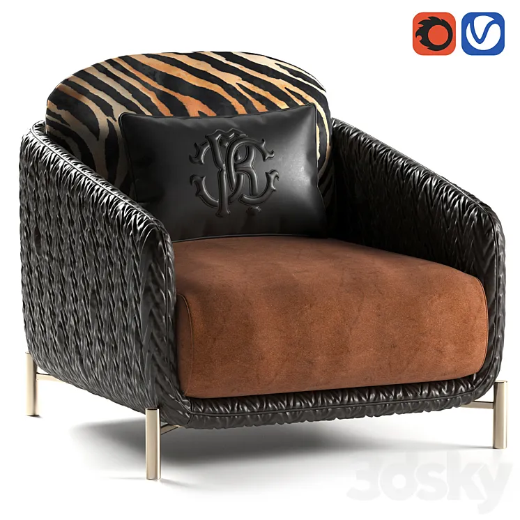 Clifton armchair by Roberto Cavalli 3D Model Free