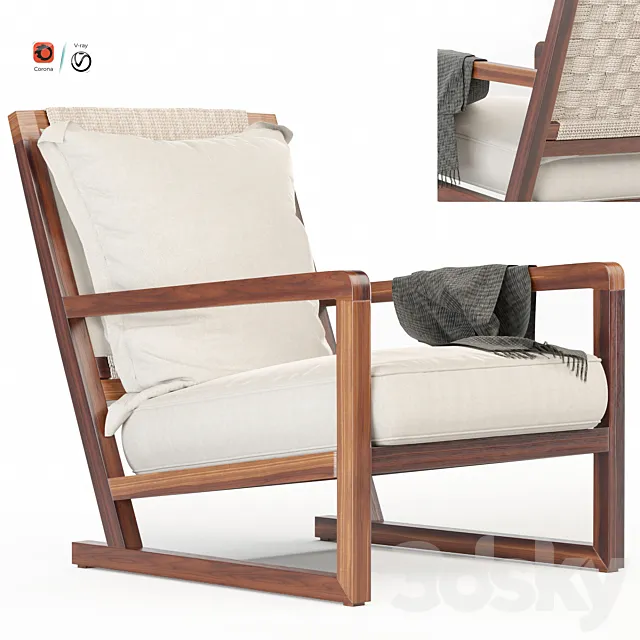clio-armchair-b & b italia 3D Model